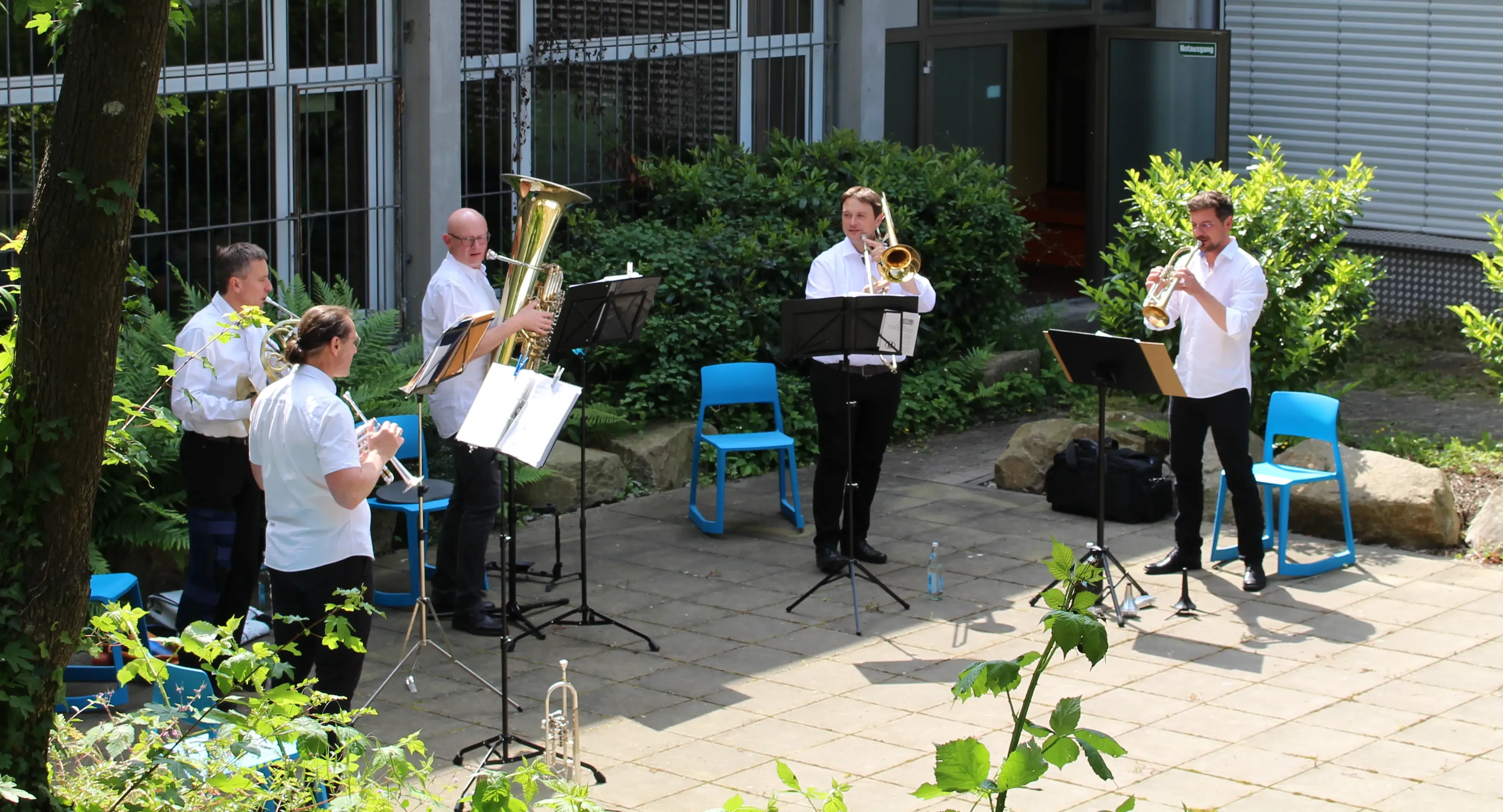 Benefizkonzert des Blechbläserquintetts Rheinklang an der Gewerbeschule Lörrach Bild